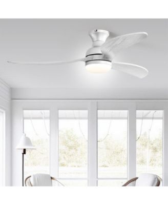 52-inch Modern Classic Silver 3-Blade Flush Mount with Intelligent Remote Control and Light