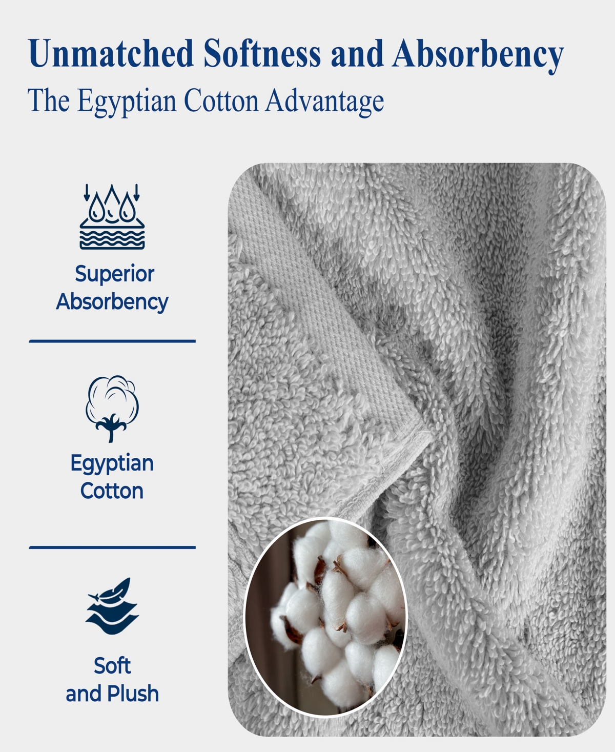 Superior Egyptian Cotton 9-pc. Towel Set In Silver