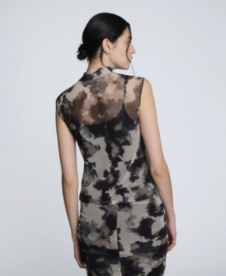 Women's Printed Mesh Interior Cami Tank