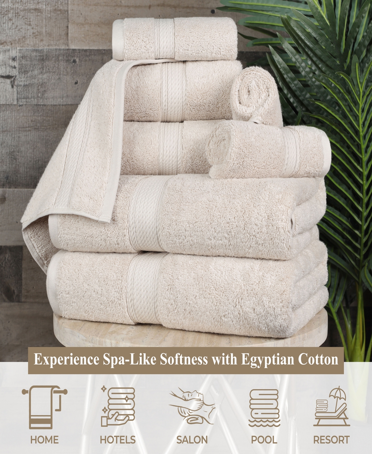 Superior Egyptian Cotton 8-pc. Towel Set In Gray