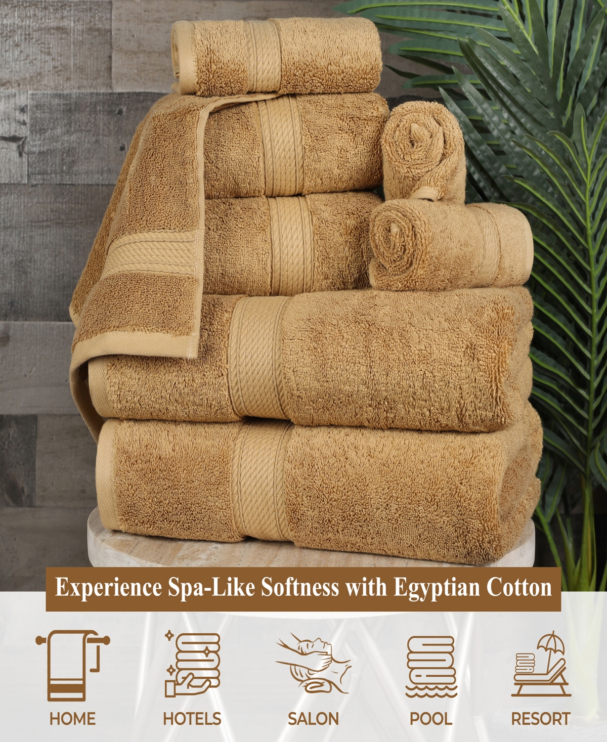 Superior Egyptian Cotton Bath Towel, Set Of 4 In Brown