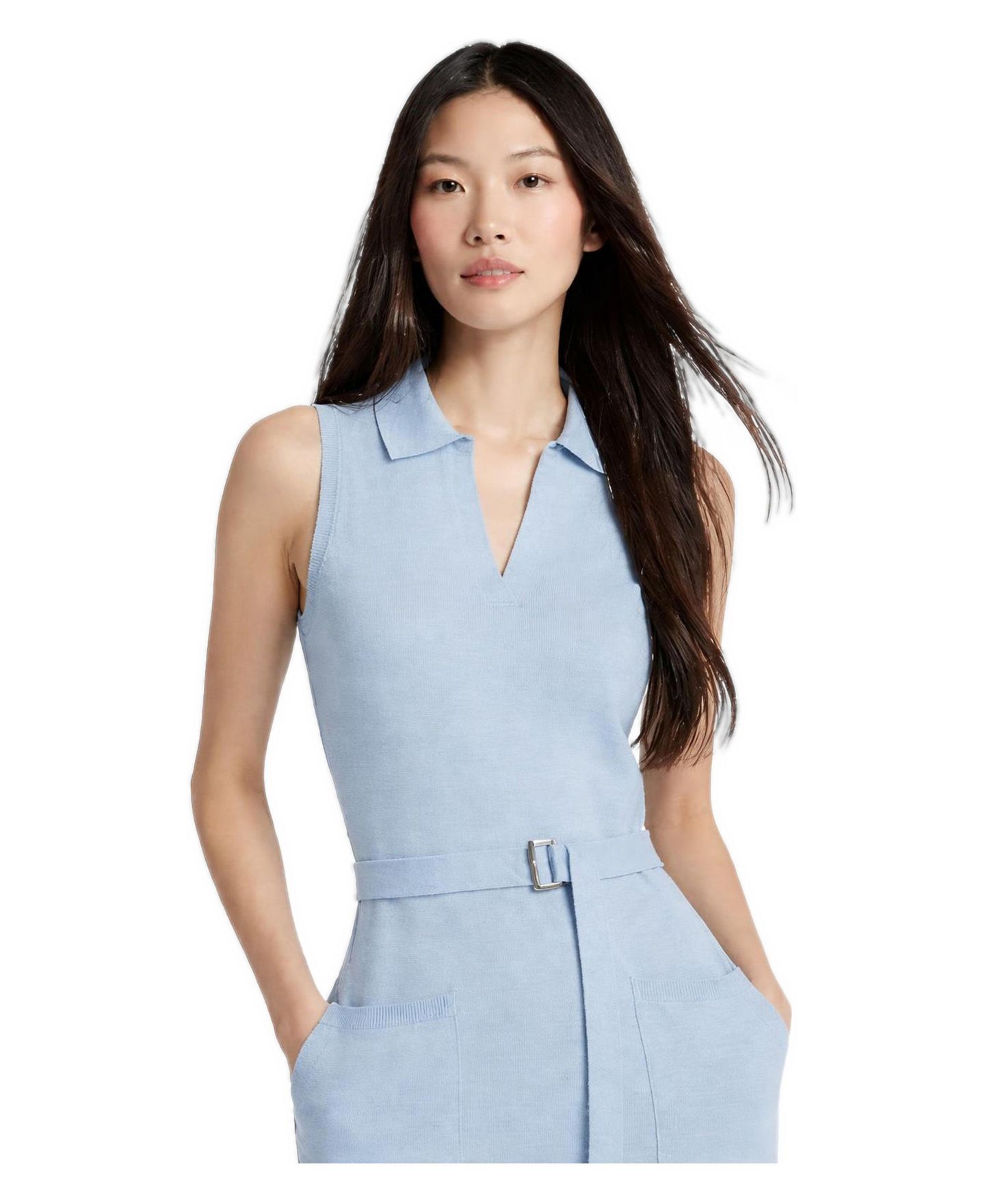 Женское платье Gobi Cashmere Sleeveless Silk Cashmere Polo in Muted Powder - XXL / Muted Powder / WK860-7005 — фото 8