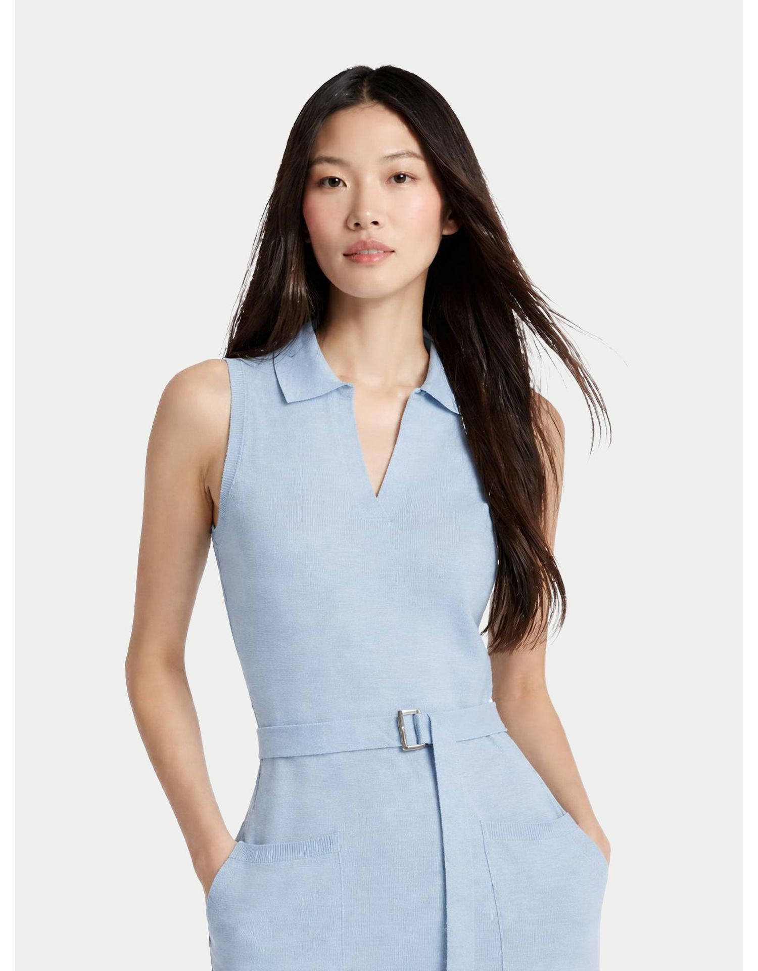 Women's Sleeveless Silk Cashmere Polo Dress