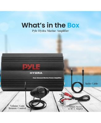 Hydra Marine Amplifier - 800 Watt 4 Channel Micro Amplifier - Waterproof, GAIN Level Controls, RCA Stereo Input, 3.5mm Jack, MP3 & Volume Control