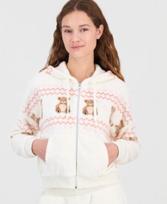 Juniors' Cozy Cropped Full-Zip Hoodie