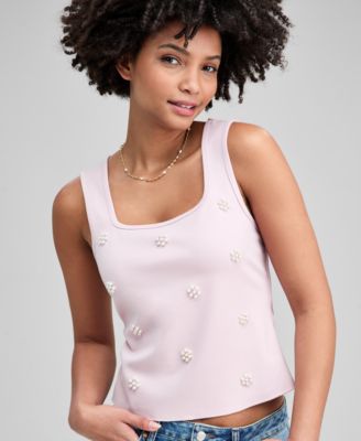 Petite Embellished Pearl-Cluster Tank Top, Macy's Exclusive