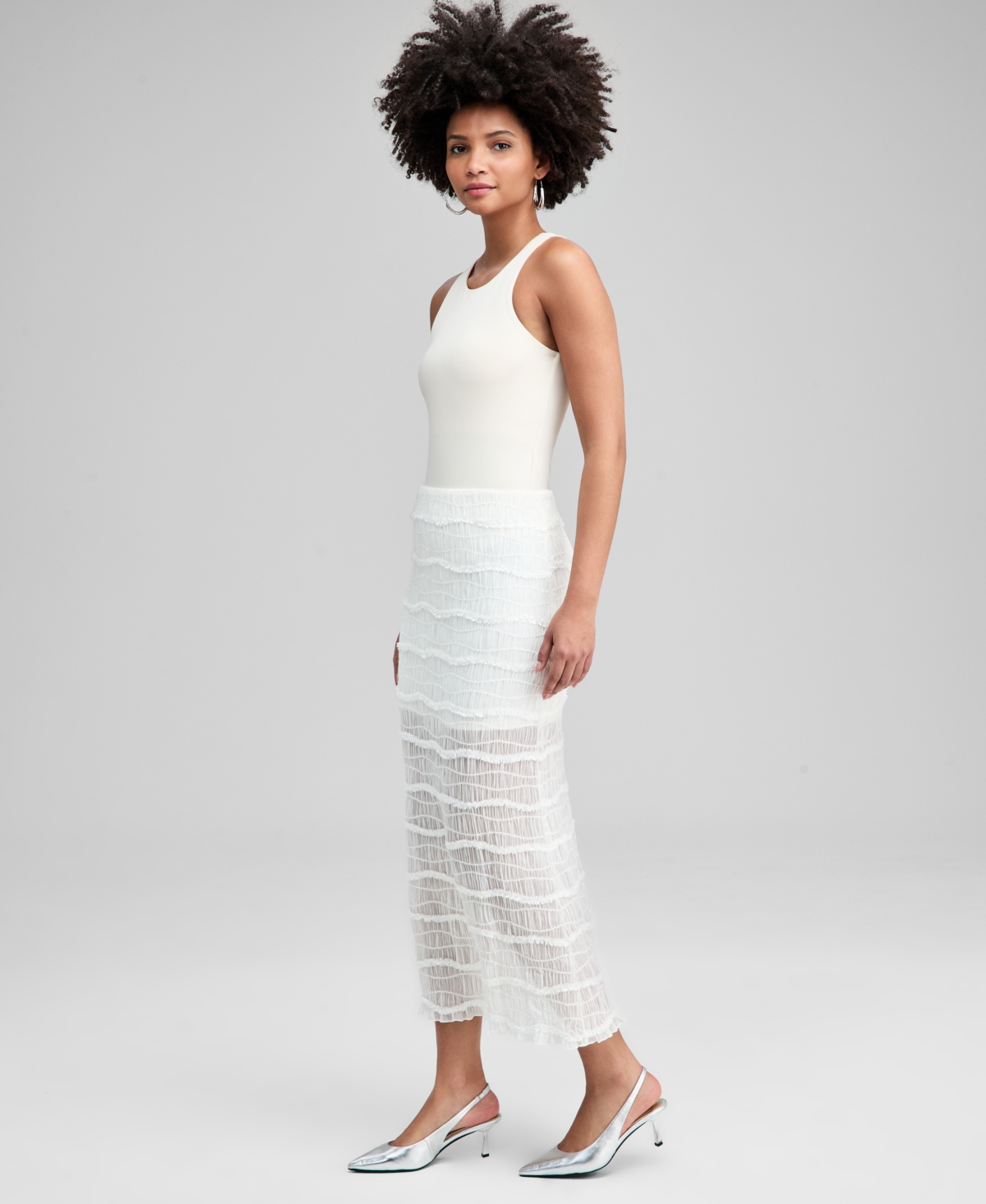 And Now This Women's Textured Maxi Skirt, Macy's Exclusive In White
