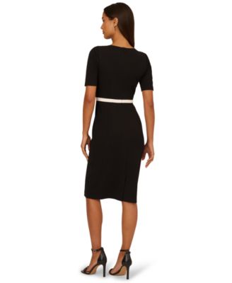 Women's Contrast Short-Sleeve Trimmed Dress