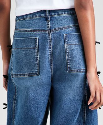 Women's Bow-Detail Barrel-Leg Jeans, Macy's Exclusive