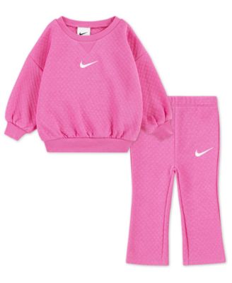 Nike - Baby Girls 2-Piece Diamond Long-Sleeve Sweatshirt and Flare Pants Set