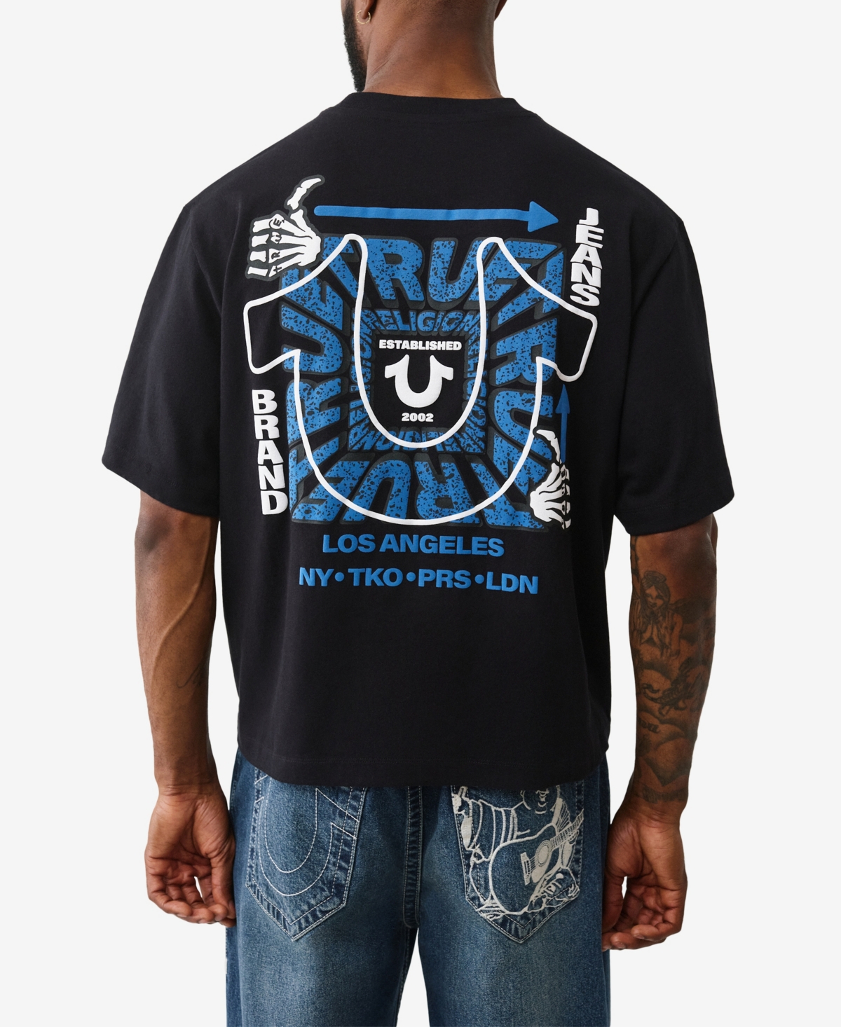 True Religion Men's Skeleton Thumb T-Shirt