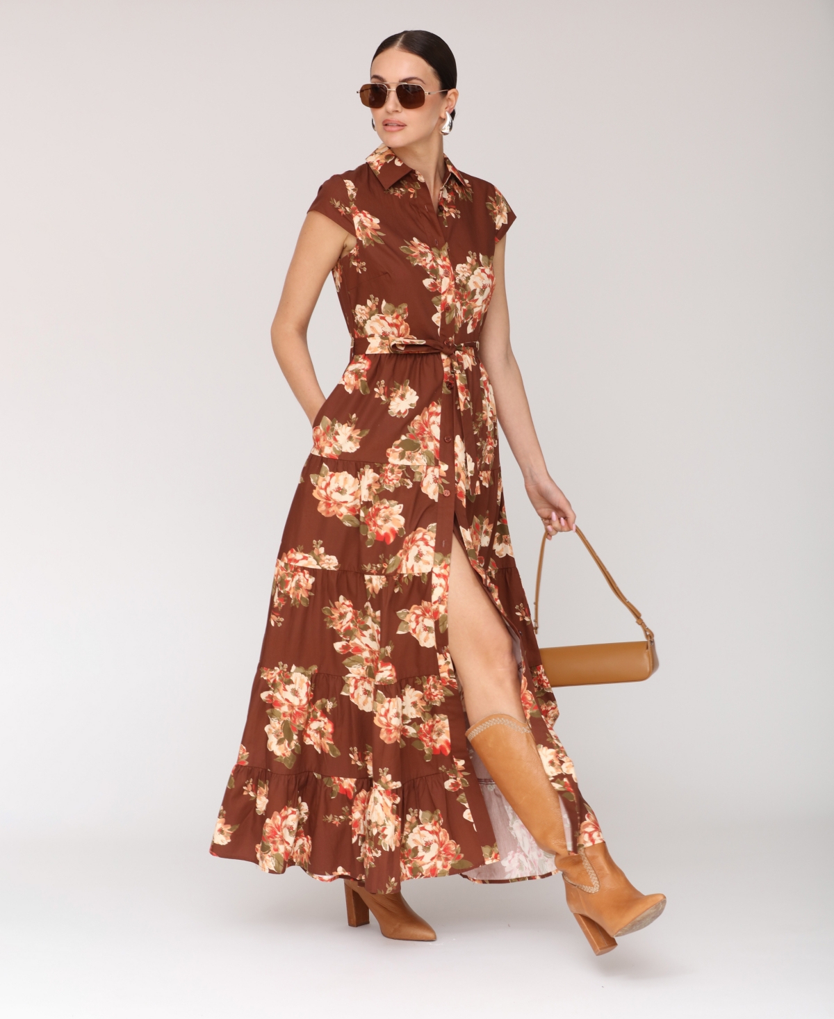 Avec Les Filles Women's Short-Sleeve Maxi Dress