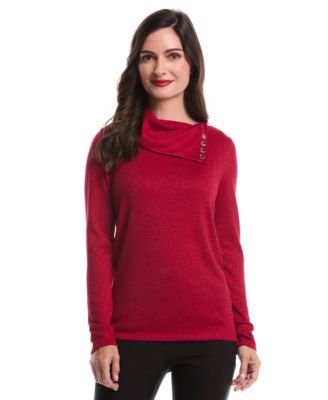 Women's Split Collar Long Sleeve Top