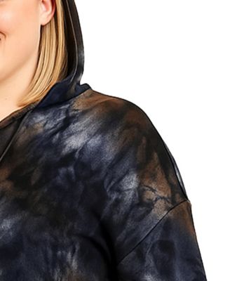 Plus Size Tie Dye Cozy Pocket Pullover Sweatshirt