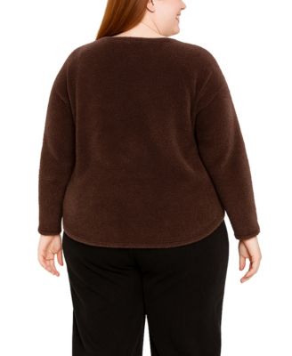 Plus Size Cozy Rib V Neck Top