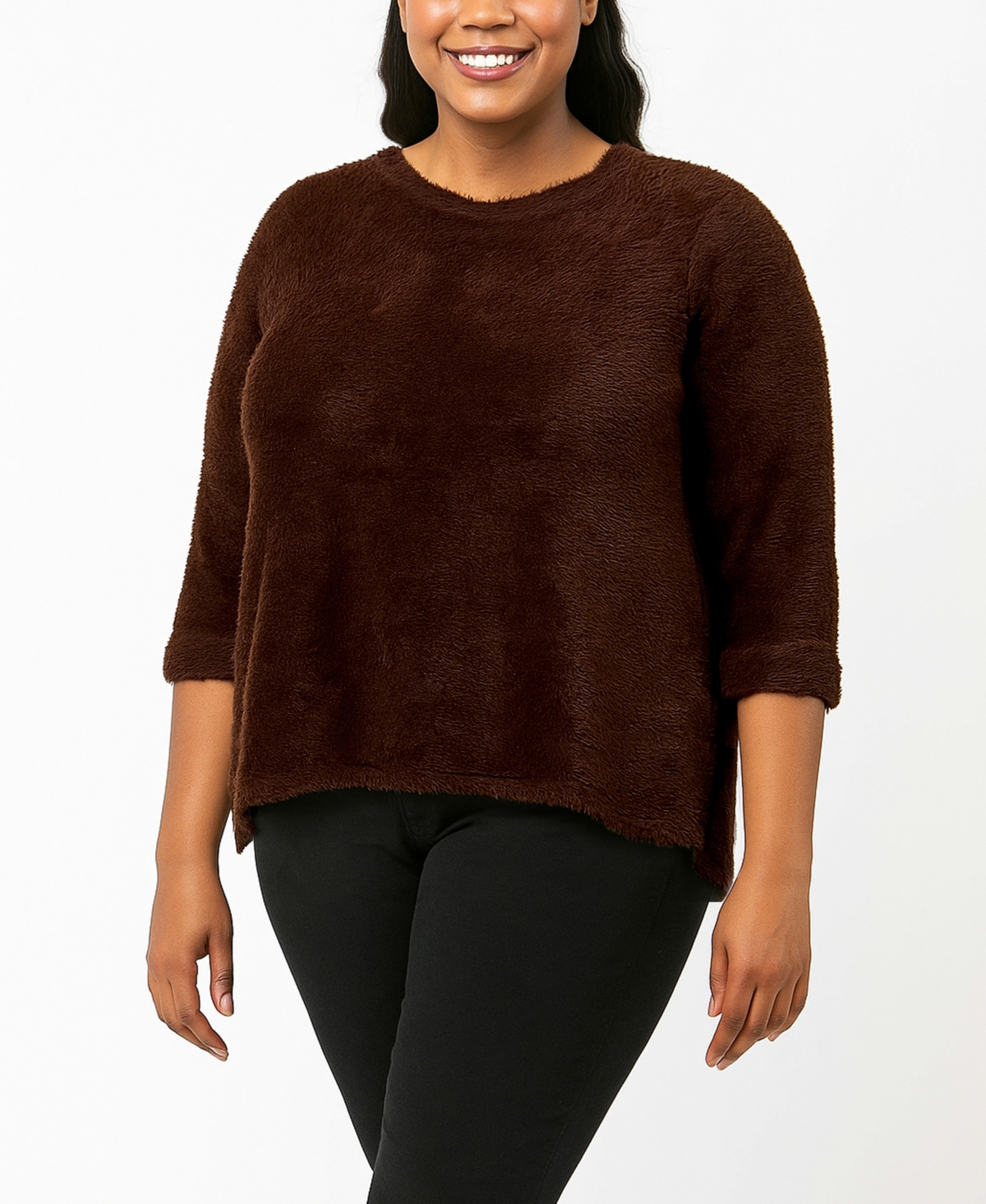 Coin 1804 Plus Cozy Rib Crew Neck Top