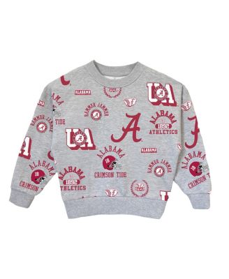 Big Girls Gray Alabama Crimson Tide Always On Repeat Pullover Sweatshirt