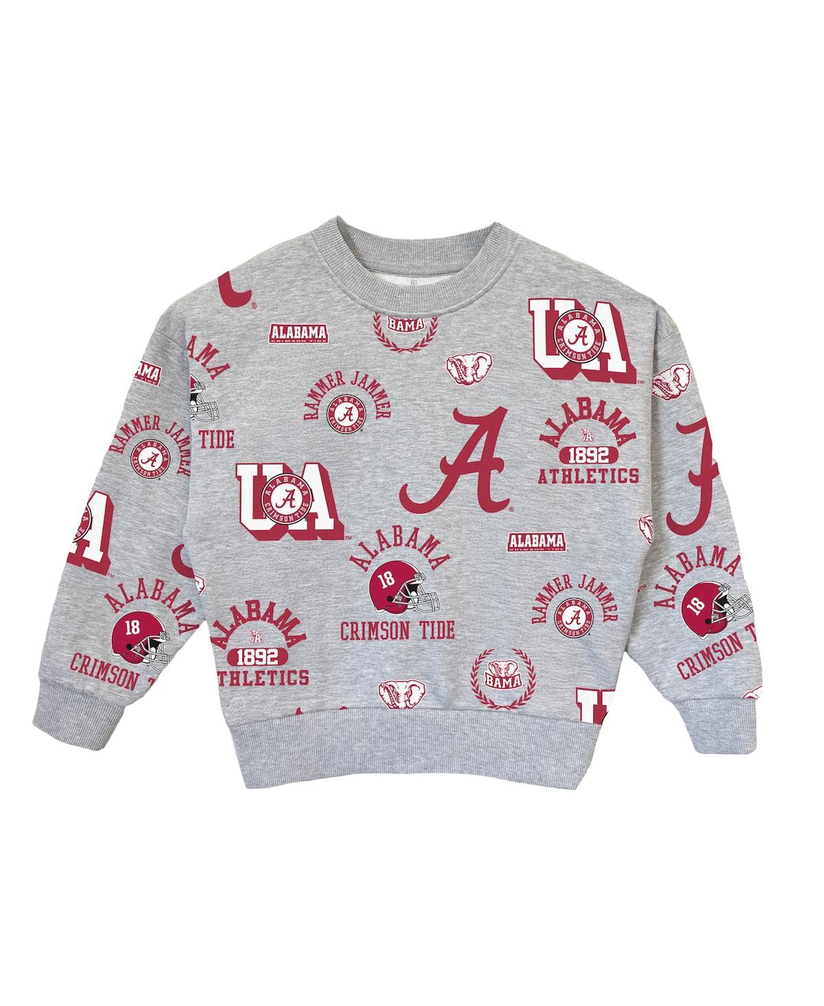 Gameday Couture Big Girls Gray Alabama Crimson Tide Always On Repeat Pullover Sweatshirt