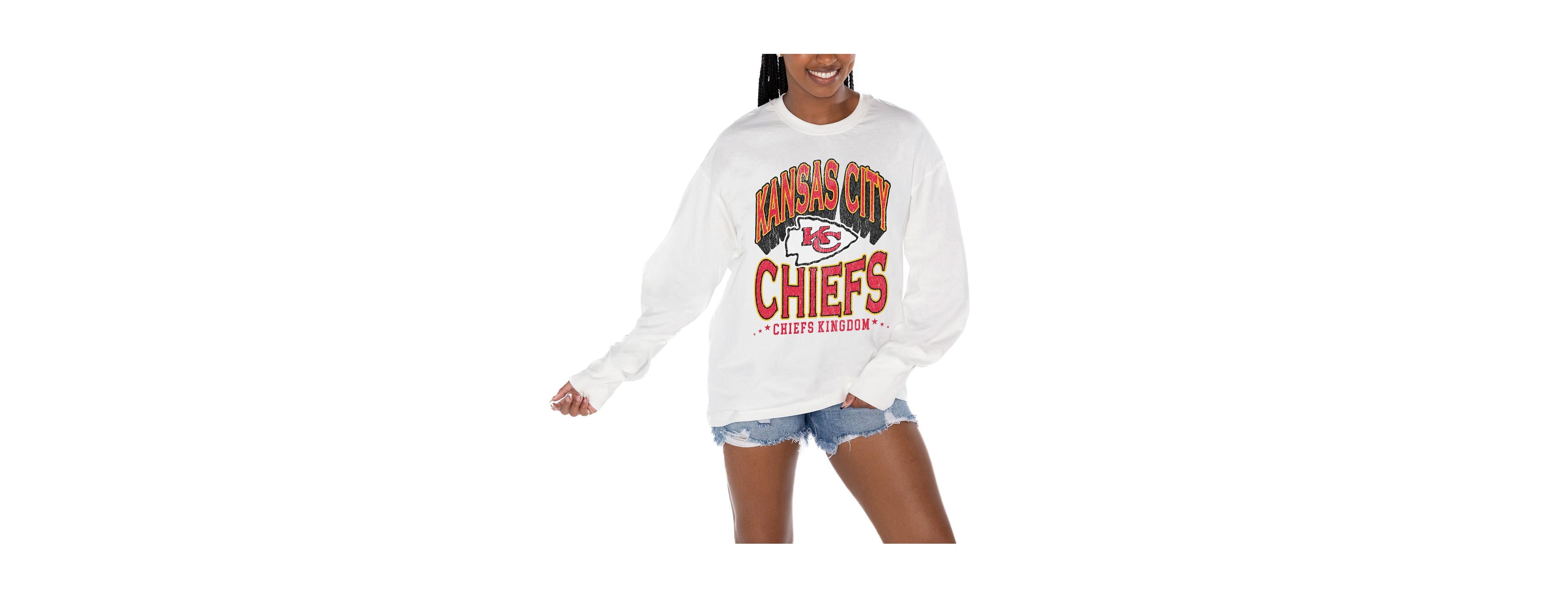 Gameday Couture Women's White Kansas City Chiefs Time Out Oversized Long Sleeve T-Shirt