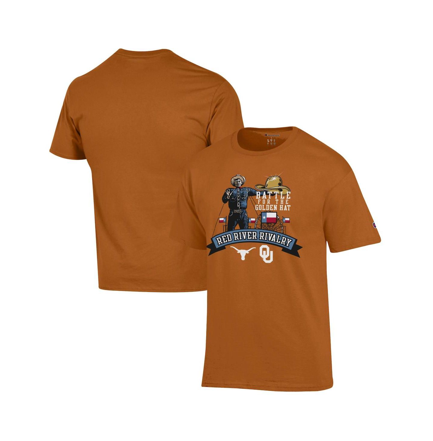 Мужская футболка Champion Texas Orange Texas Longhorns vs. Oklahoma Sooners Red River Rivalry Big Tex Battle For The Golden Hat — фото 1