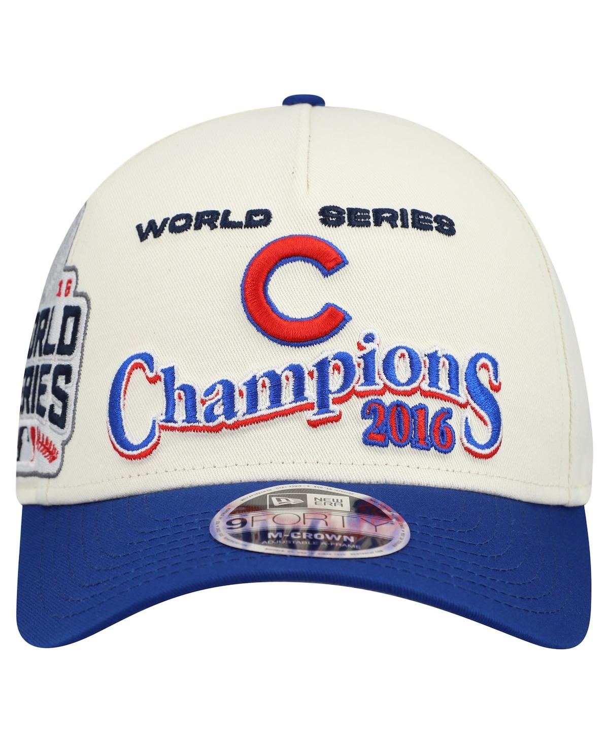 New Era Men's Cream/Royal Chicago Cubs World Series 9FORTY M-Crown Adjustable Hat