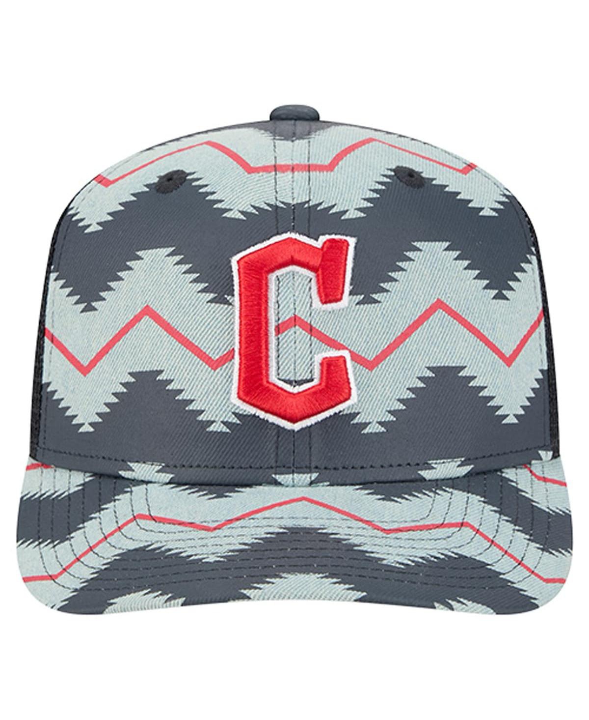 New Era Men's Denim/Navy Cleveland Guardians Aztec Denim 9SEVENTY Adjustable Hat