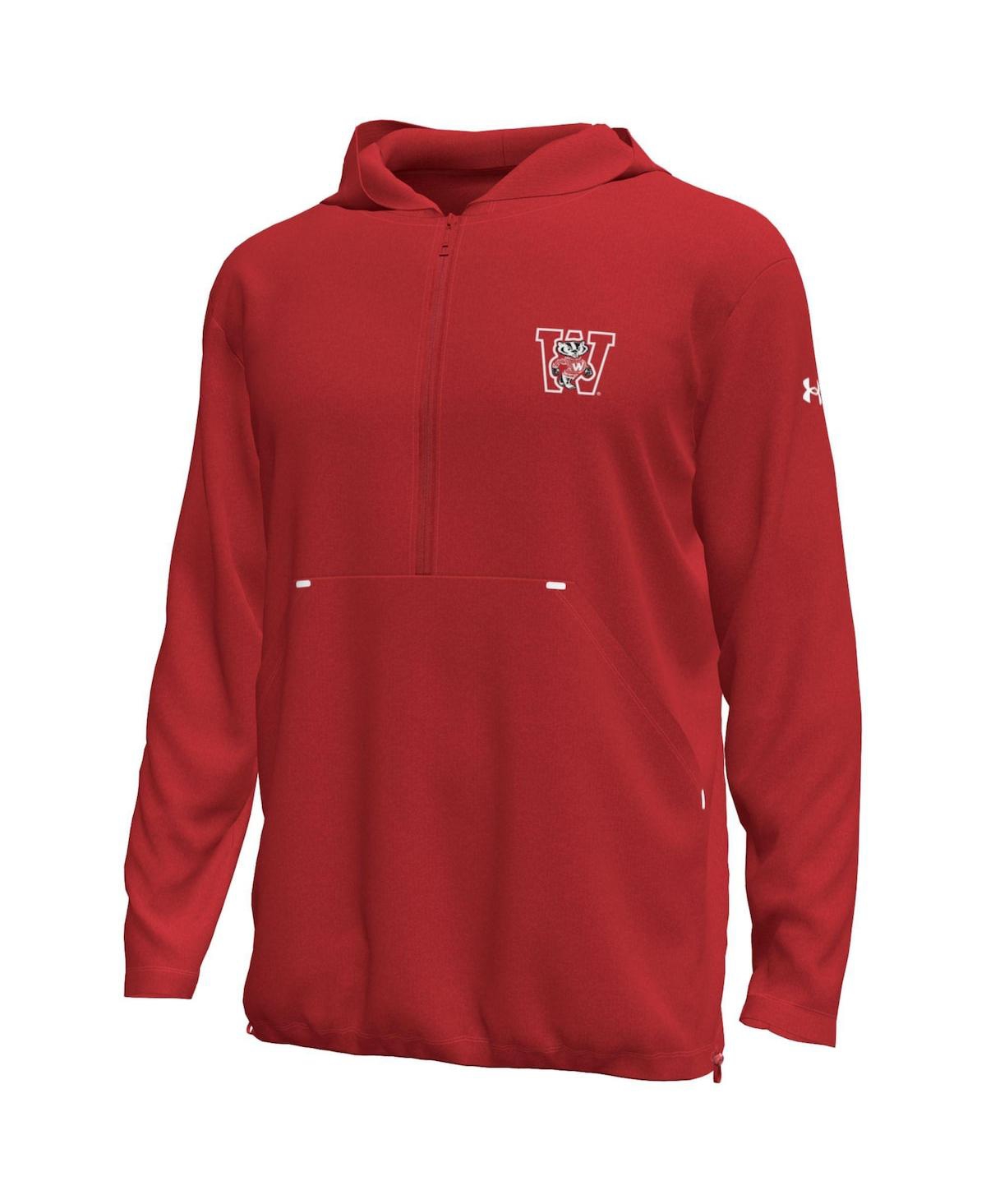 Under Armour Men's Red Wisconsin Badgers Throwback Motion Heavyweight Quarter-Zip Hoodie