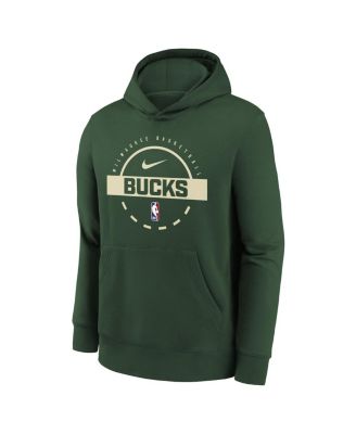 Big Boys and Girls Hunter Green Milwaukee Bucks 2025/26 Club Fleece Practice Hoodie