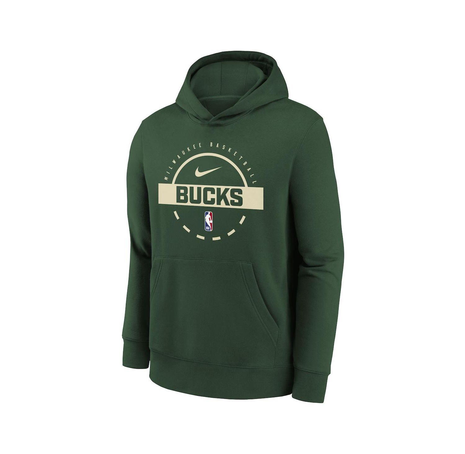 Big Boys and Girls Hunter Green Milwaukee Bucks 2025/26 Club Fleece Practice Hoodie
