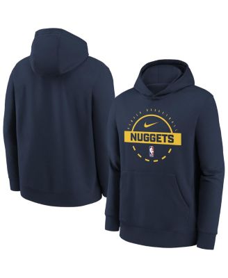 Nike - Big Boys and Girls Navy Denver Nuggets 2025/26 Club Fleece Practice Hoodie