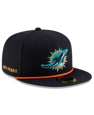 Men's Pitch Blue Miami Dolphins 2025 Rivalries Collection Sideline Rope 59FIFTY Fitted Hat