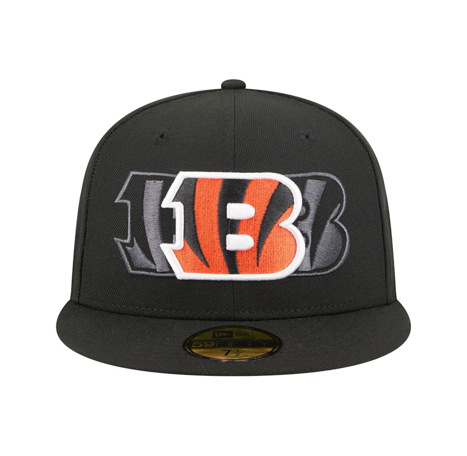 Men's Black Cincinnati Bengals Tri-Hit 59FIFTY Fitted Hat