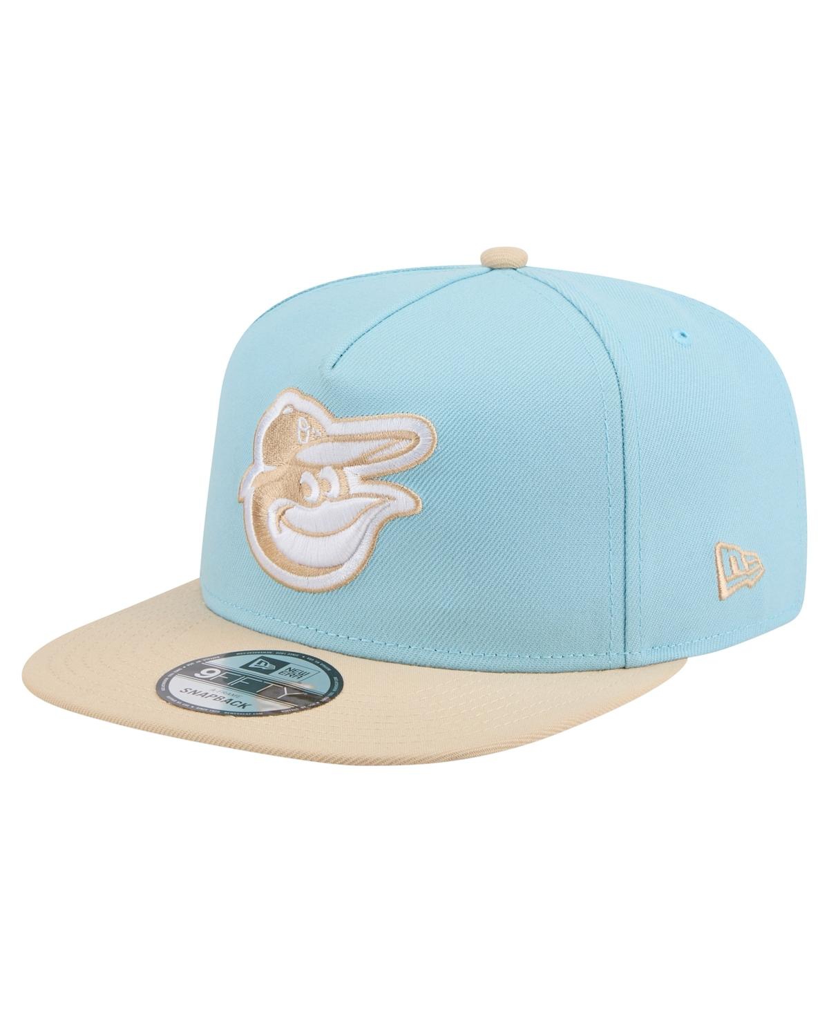New Era Men's Light Blue/Light Beige Baltimore Orioles Color Pack A-Frame 9FIFTY Snapback Hat