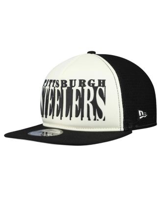 Men's Cream/Black Pittsburgh Steelers Cutout A-Frame 9FIFTY Snapback Hat