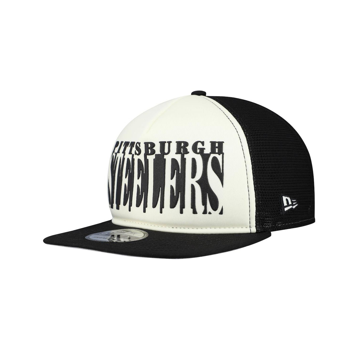 Men's Cream/Black Pittsburgh Steelers Cutout A-Frame 9FIFTY Snapback Hat