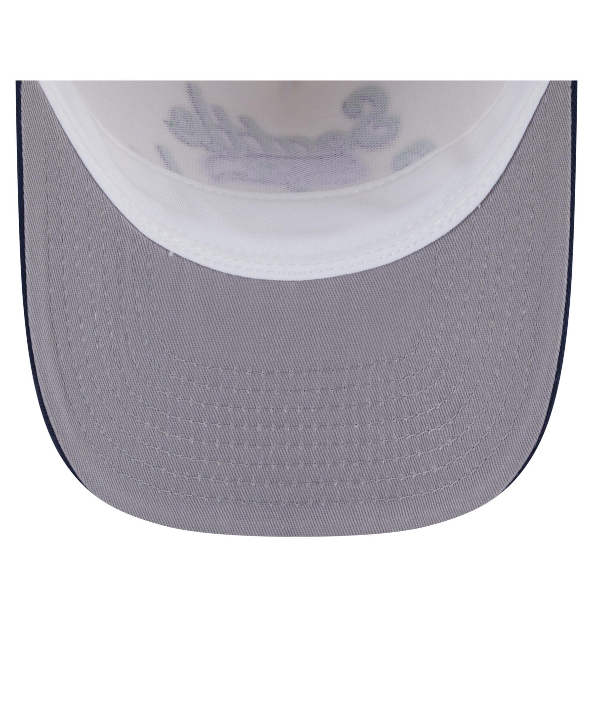 New Era Men's Cream/College Navy Seattle Seahawks Chainstitch A-Frame 9FIFTY Adjustable Hat