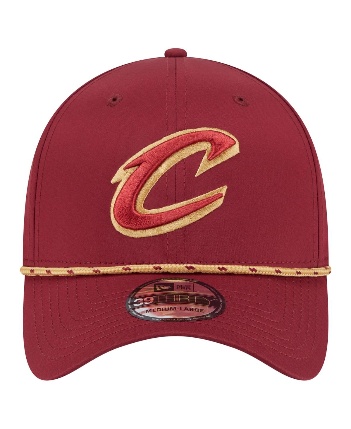New Era Men's Wine Cleveland Cavaliers Featherweight Poly Rope Flex 39Thirty Hat