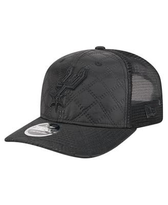 New Era - Men's Black San Antonio Spurs Quilted 9SEVENTY Trucker Adjustable Hat