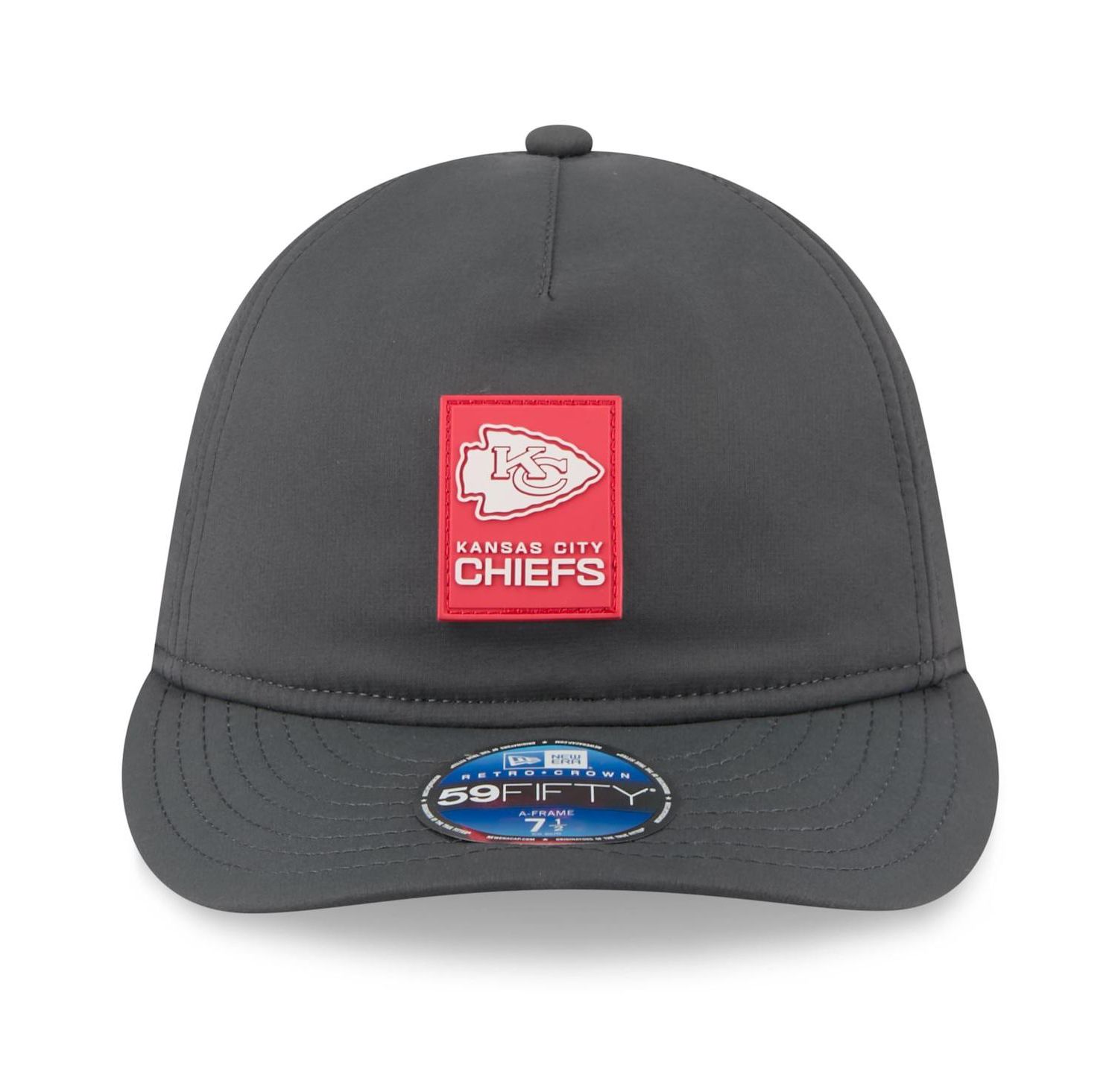Men's Charcoal Kansas City Chiefs 2025 Sideline Cold Weather Retro Crown 59FIFTY Fitted Hat