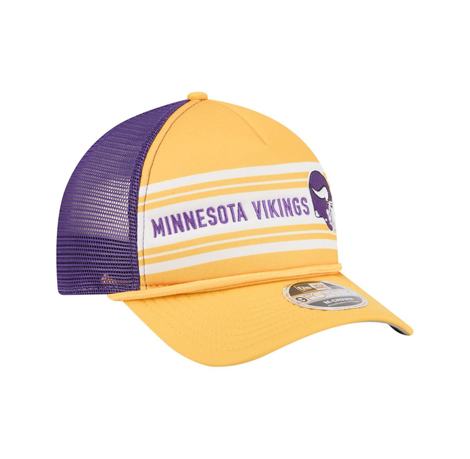 Men's Gold Minnesota Vikings Linear A-Frame 9FORTY Adjustable Hat