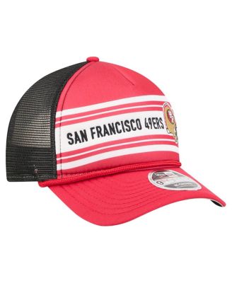 Men's Red San Francisco 49ers Linear A-Frame 9FORTY Adjustable Hat