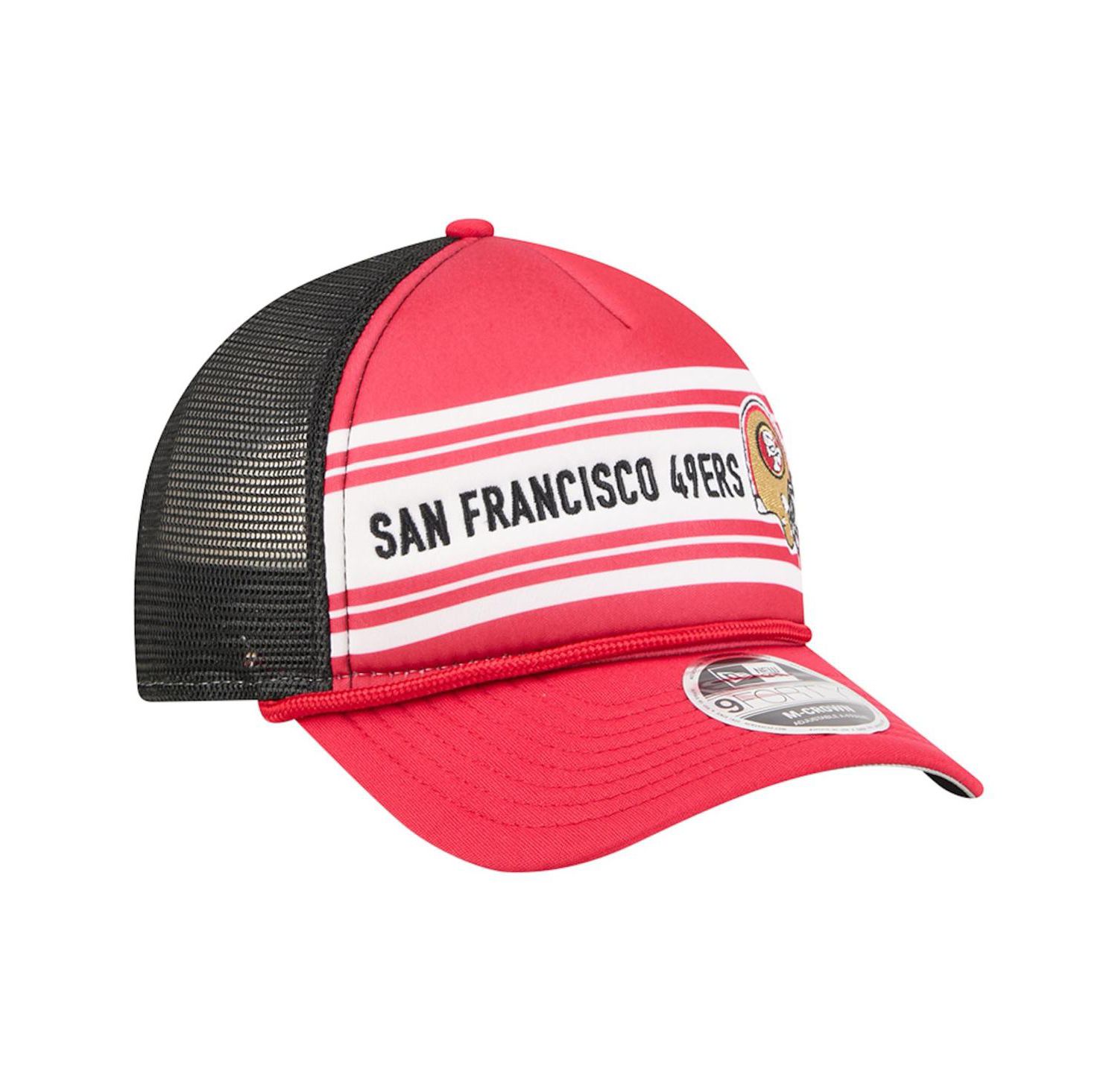 Men's Red San Francisco 49ers Linear A-Frame 9FORTY Adjustable Hat