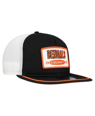 Men's Black/White Cincinnati Bengals Patch 19TWENTY Adjustable Hat