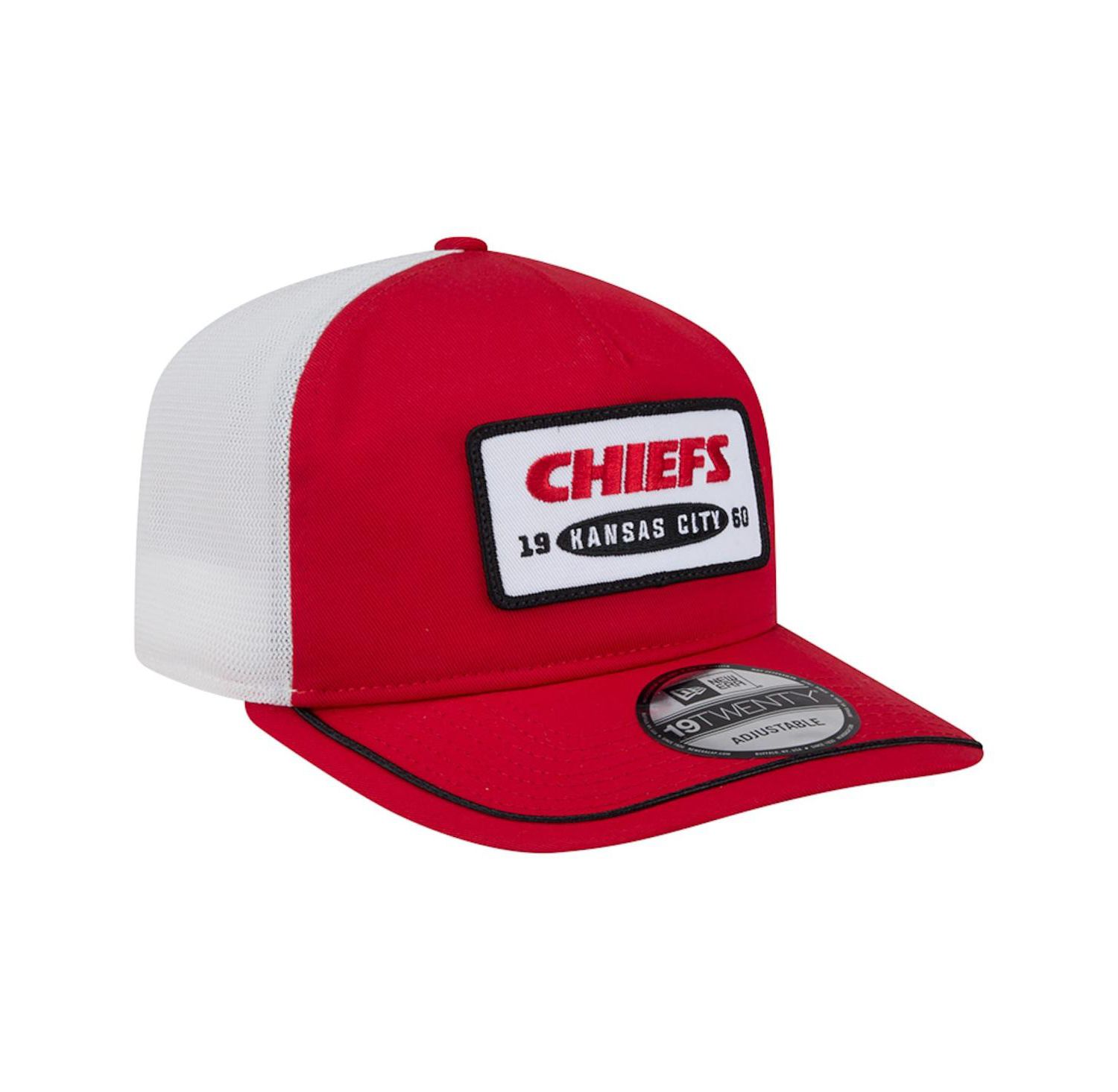 Men's Red/White Kansas City Chiefs Patch 19TWENTY Adjustable Hat