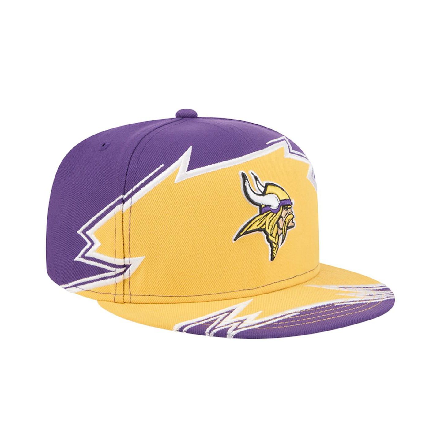 Мужская кепка New Era Purple/Gold Minnesota Vikings Break 59FIFTY Fitted Hat — фото 4