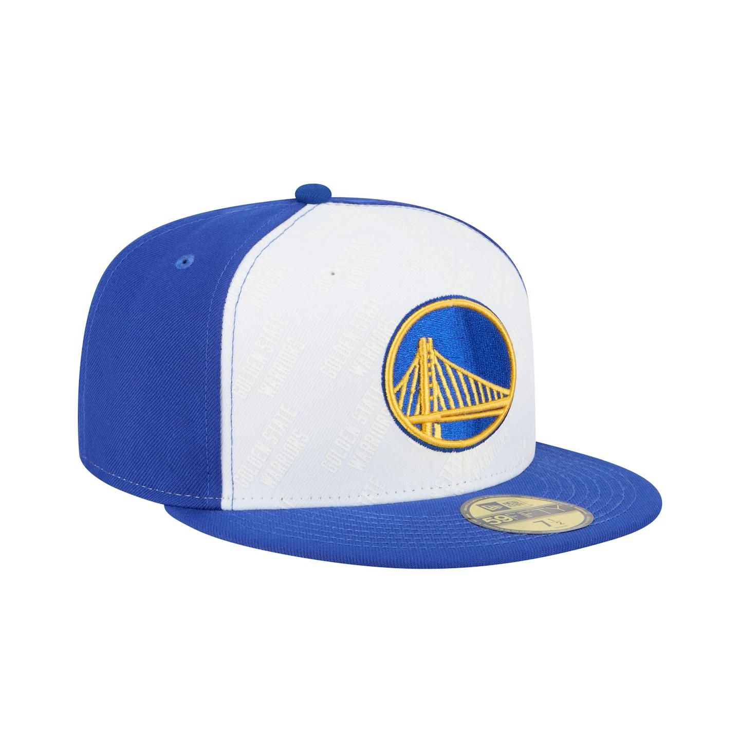 Мужская кепка New Era White/Royal Golden State Warriors Repeat 59Fifty Fitted Hat — фото 3
