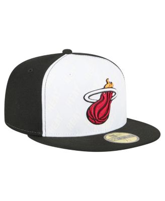 Men's White/Black Miami Heat Repeat 59Fifty Fitted Hat