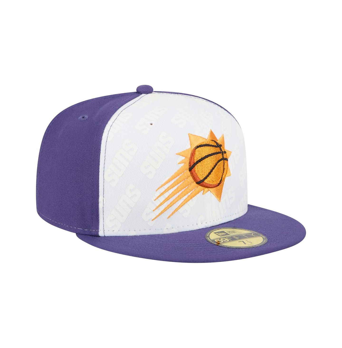 Мужская кепка New Era White/Purple Phoenix Suns Repeat 59Fifty Fitted Hat — фото 3