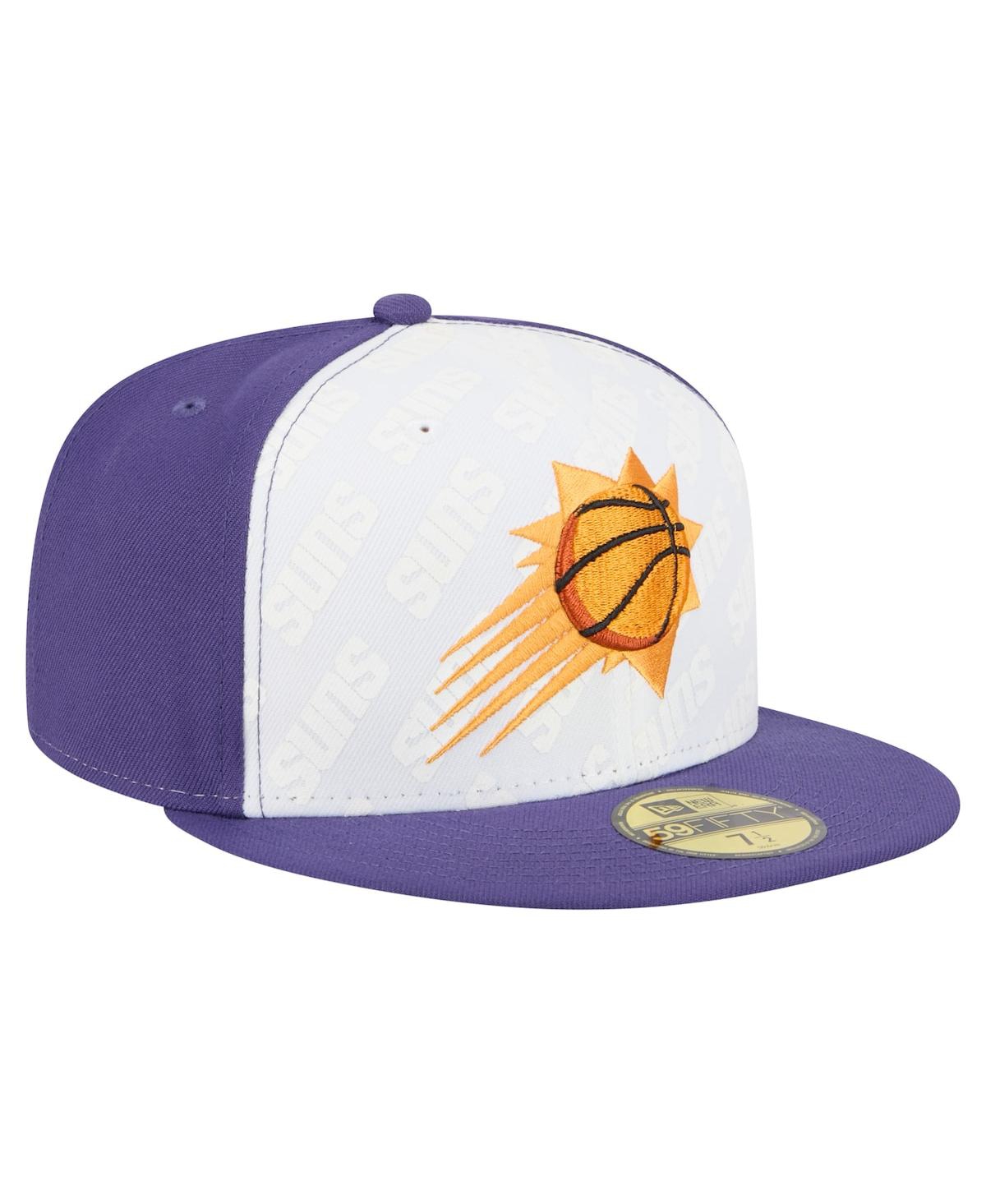 New Era Men's White/Purple Phoenix Suns Repeat 59Fifty Fitted Hat