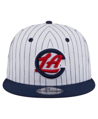 Men's White LA Clippers Deceptor Pinstripe 9FIFTY Snapback Hat